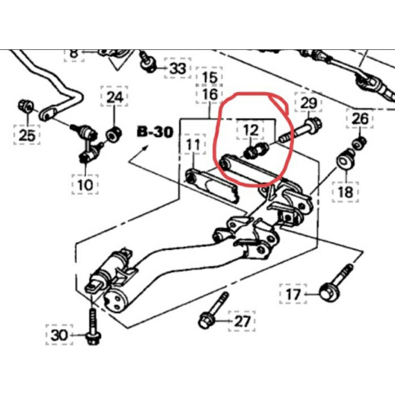 Bush bosh Lower Arm Belakang Odyssey 2004-2007, Odyssey RB1