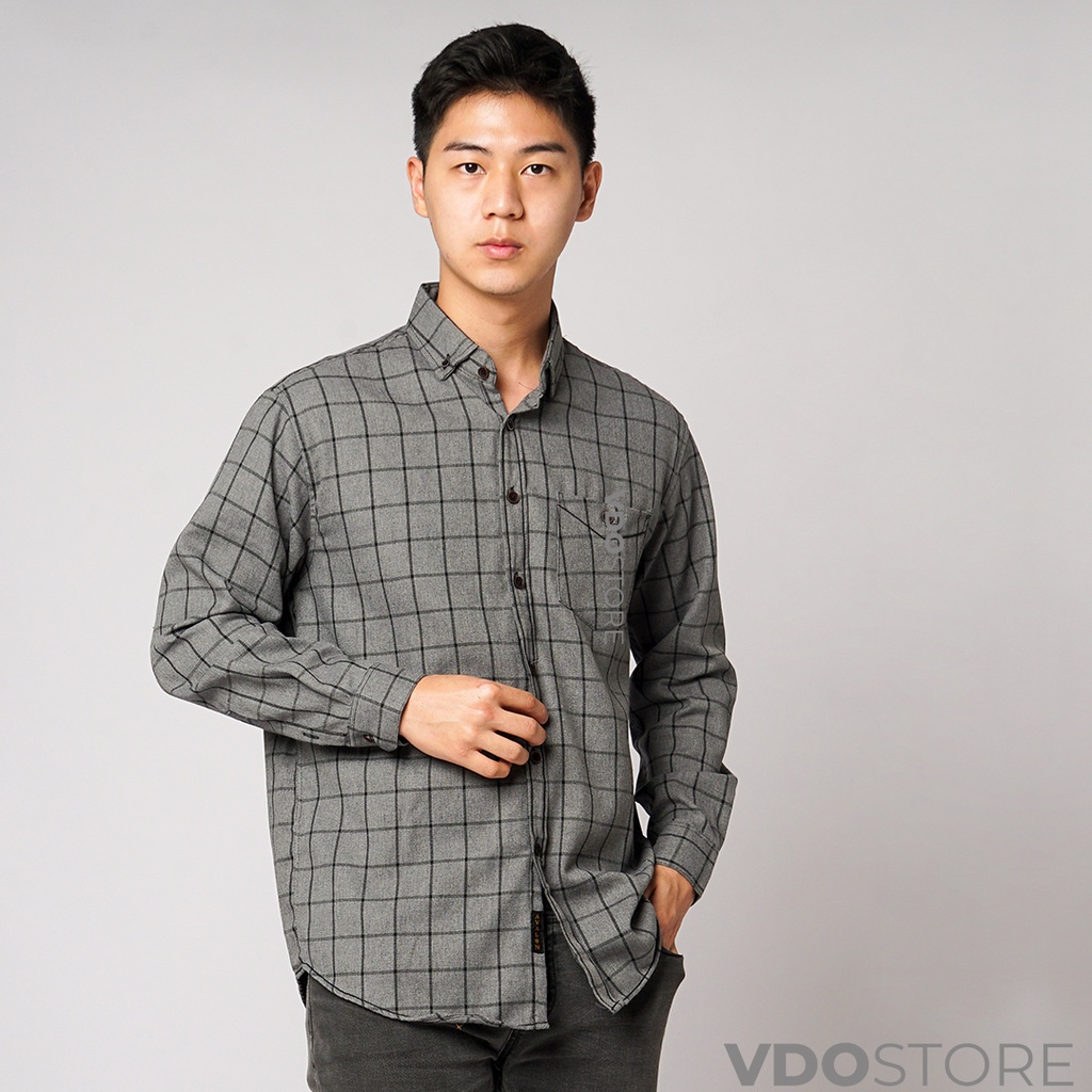 KEMEJA FLANEL PRIA 10 GRAY APE - M L XL - KEMEJA LENGAN PANJANG VDOSTORE DEWASA BAJU FLANNEL TANGAN PANJANG HITAM NAVY ABU MOTIF KEMEJA COWOK MURAH DEWASA SANTAI TEBAL KUALITAS IMPORT BAJU CATUR PANEL FANEL