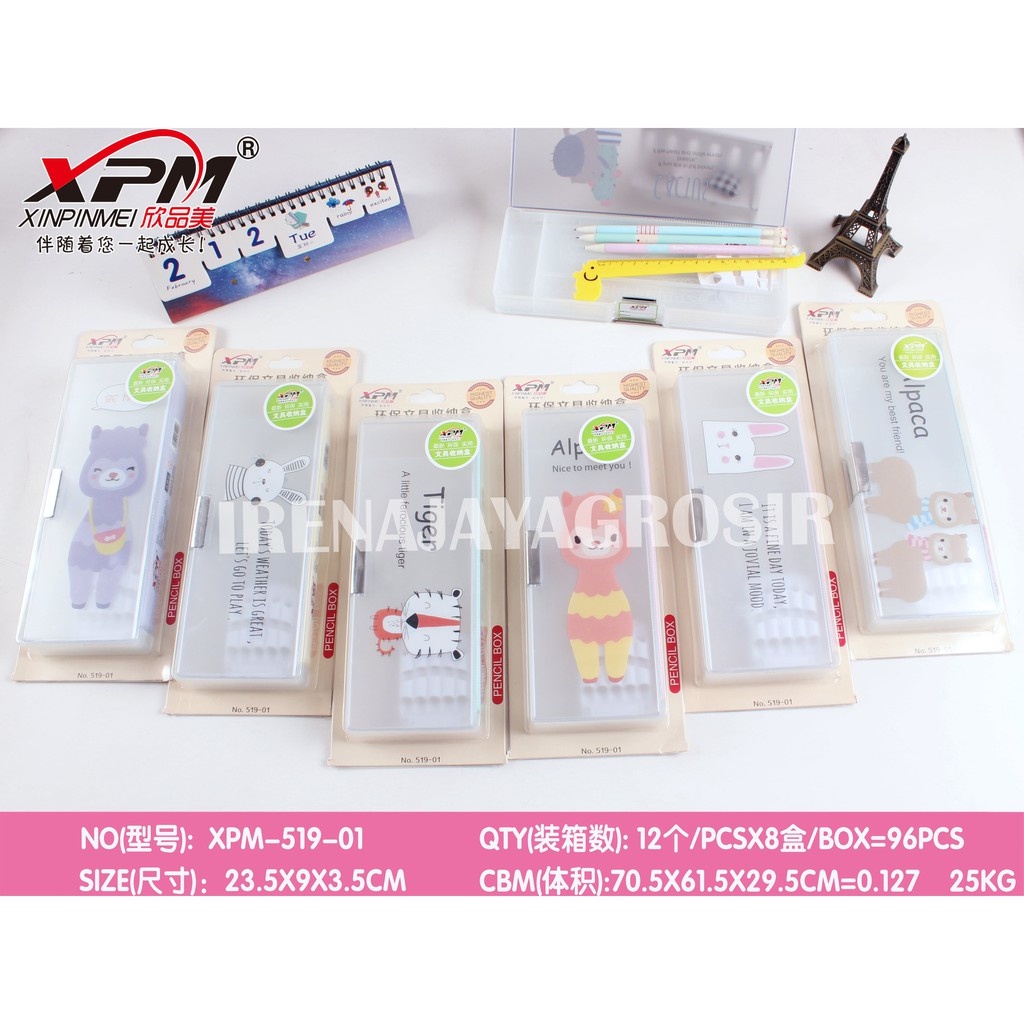XPM Pencil Case Transparant XPM-519 Tempat Pensil Magnet Plastik Transparan
