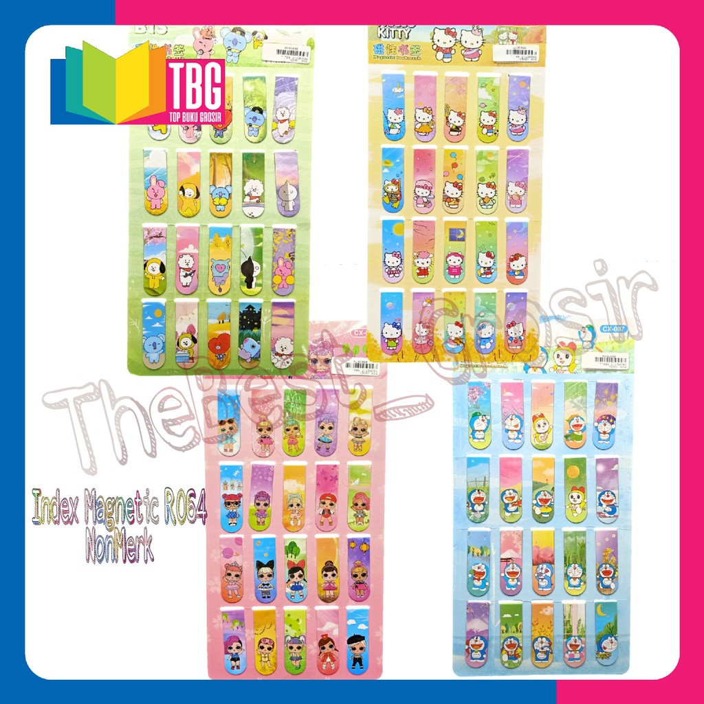 

1PACK (20PCS) INDEX MAGNETIC R064 NONMERK / PEMBATAS BUKU MAGNET/ STICK NOTE MAGNET/ BOOKMARK