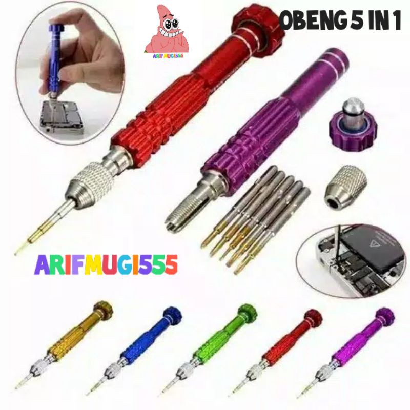 Obeng 5 IN 1 OPENING SCREW ALAT PEMBUKA BAUT