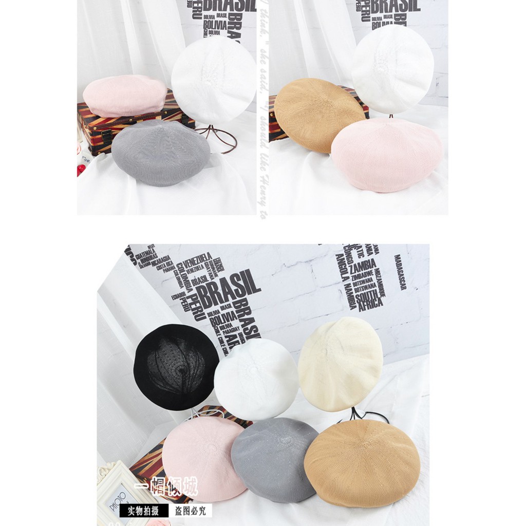 BERA topi beret high quality rajut boho baret topi mangaka komikus tebal korea import