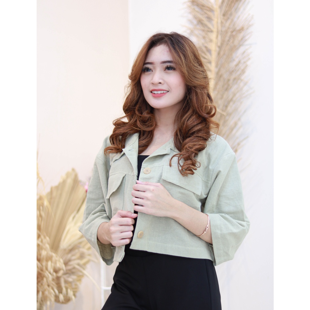 Kemeja wanita  | Kemeja Crop | Kemeja Bellcanca Crop Elzanteri