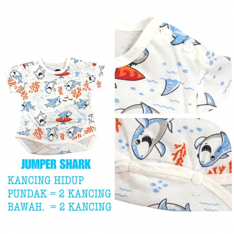 JUMPER / ROMPER PENDEK / BAJU KODOK BAYI/ANAK BAHAN KAOS KATUN 0-6 bulan