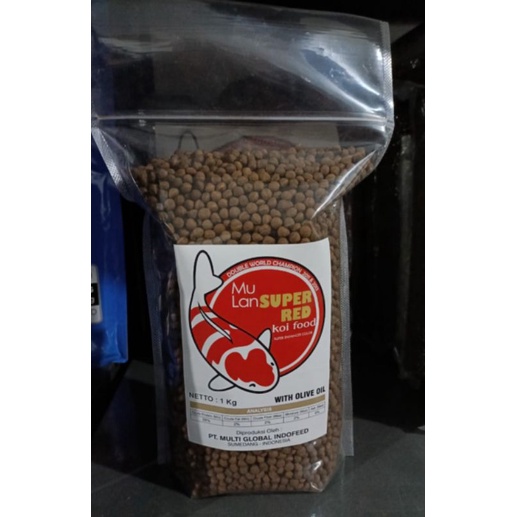 Pakan Koi - Mulan Koi Food Super Red Super Enhancer Color Repack 1 kg Floating [FOOD GRADE]