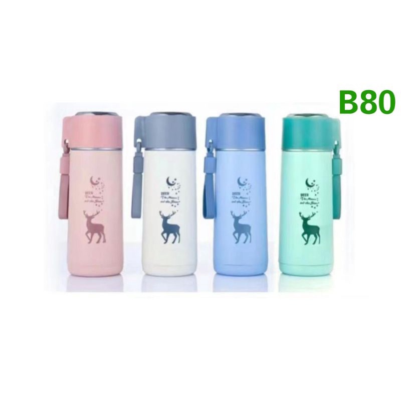 B ( B00080 ) BOTOL MINUM KACA GAMBAR RUSA / HARGA GROSIR