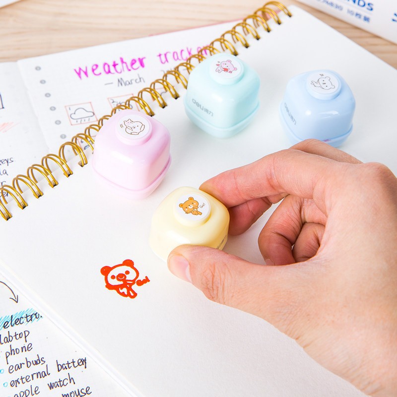 

Kehidupan kreatif anak-anak Deli Stempel Gambar Kartun 10 PCS/Box dengan 4 Warna Cerah 74830