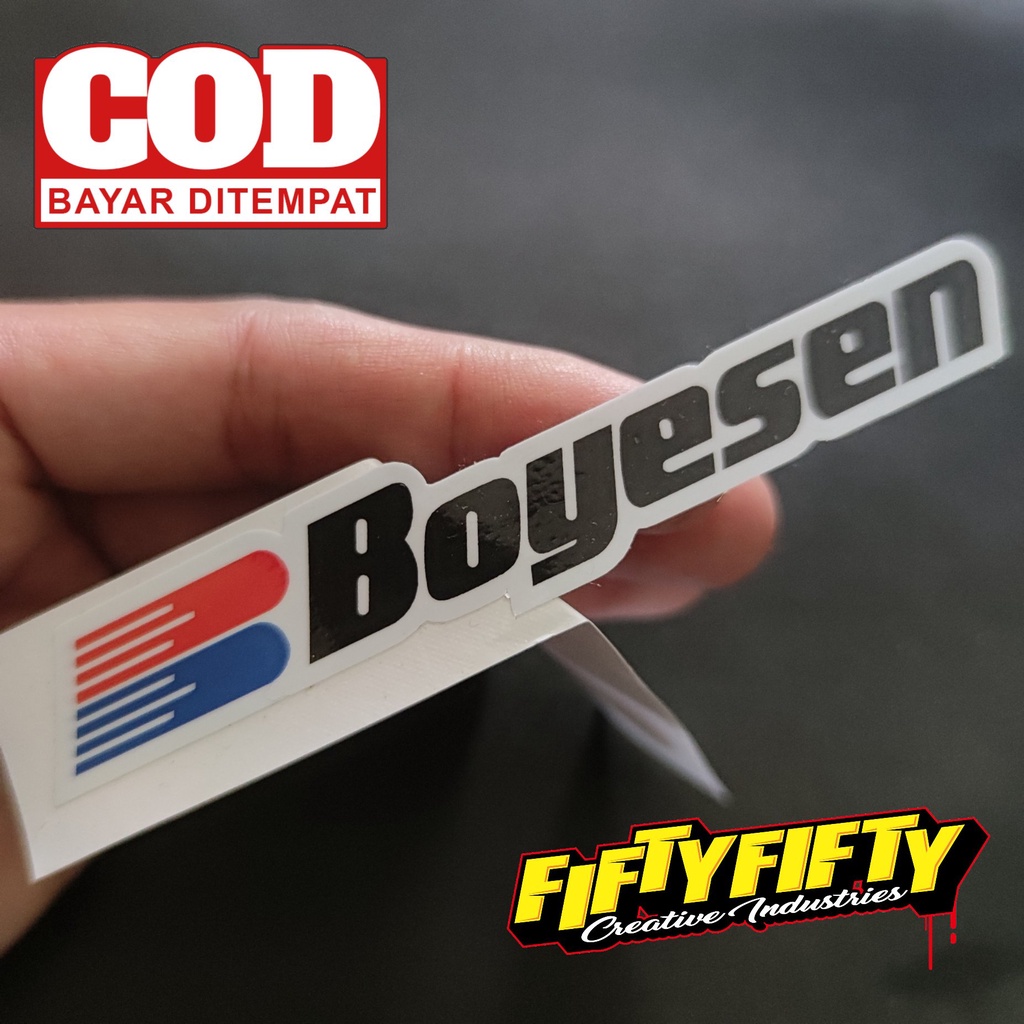 Stiker Print Cut BOYESEN Stiker Printing Laminasi Glossy Tahan Air Stiker Motor Mobil Helm Sudah Membentuk Pola Desain