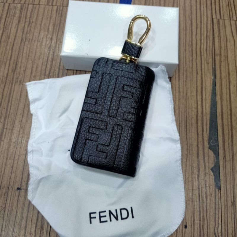 Gantungan Kunci Mobil &amp; Motor Fendi Leather Embos Import