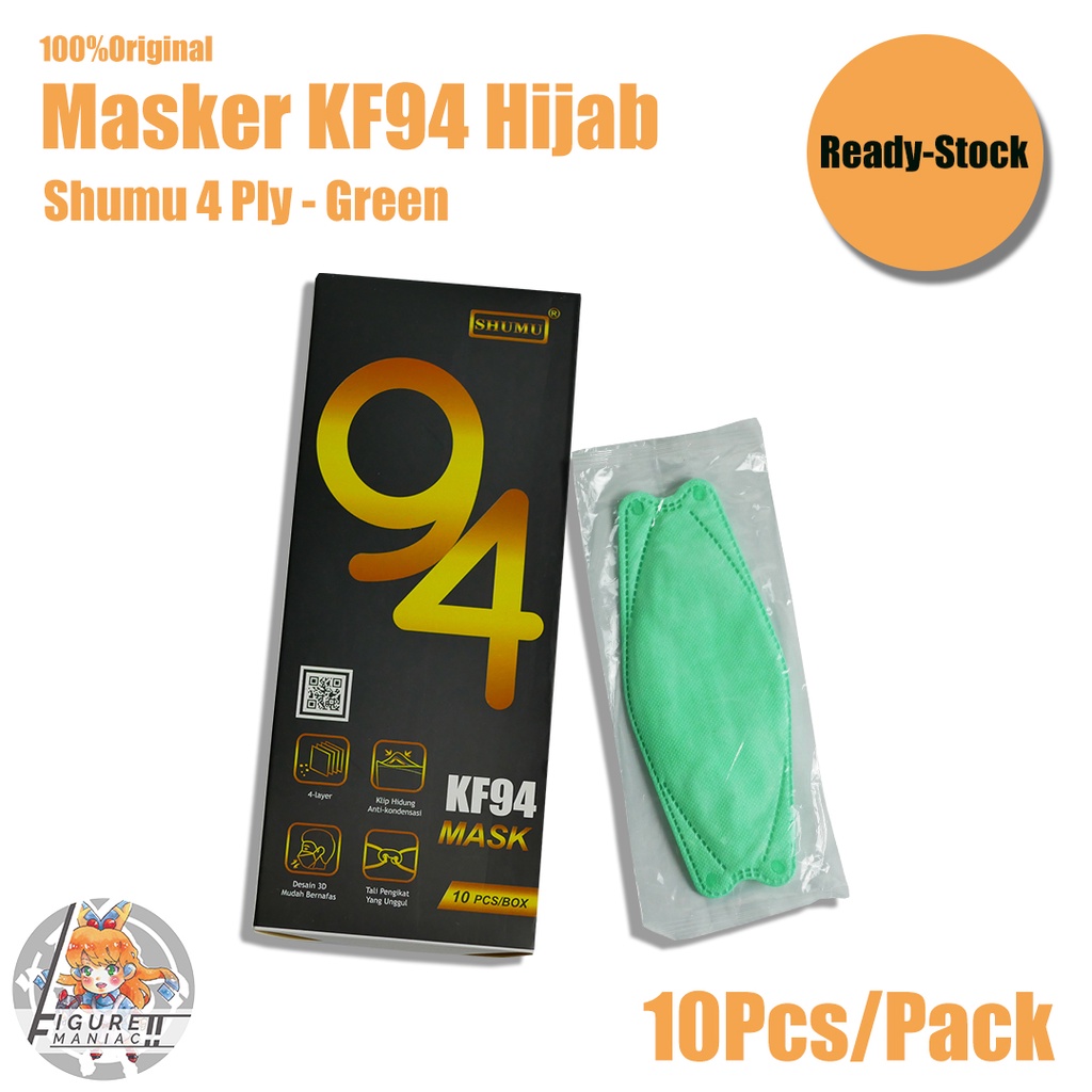 Masker KF94 Hijab Shumu Headloop Warna Single Pack isi 10