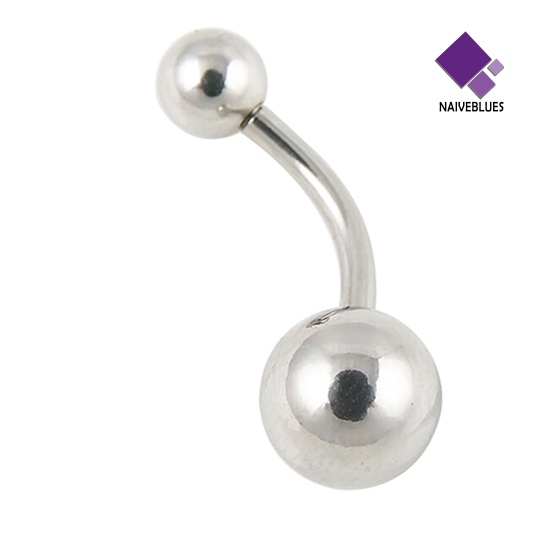 Cincin Tindik Tubuh Bentuk Bola Barbell Bahan Stainless Steel