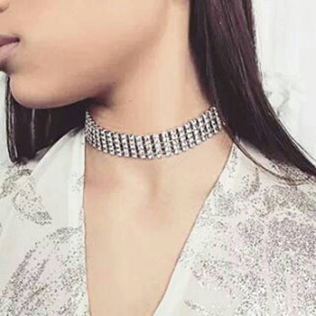 Medium 5 Row Diamond Choker Necklace | Kalung Handmade Premium Collection