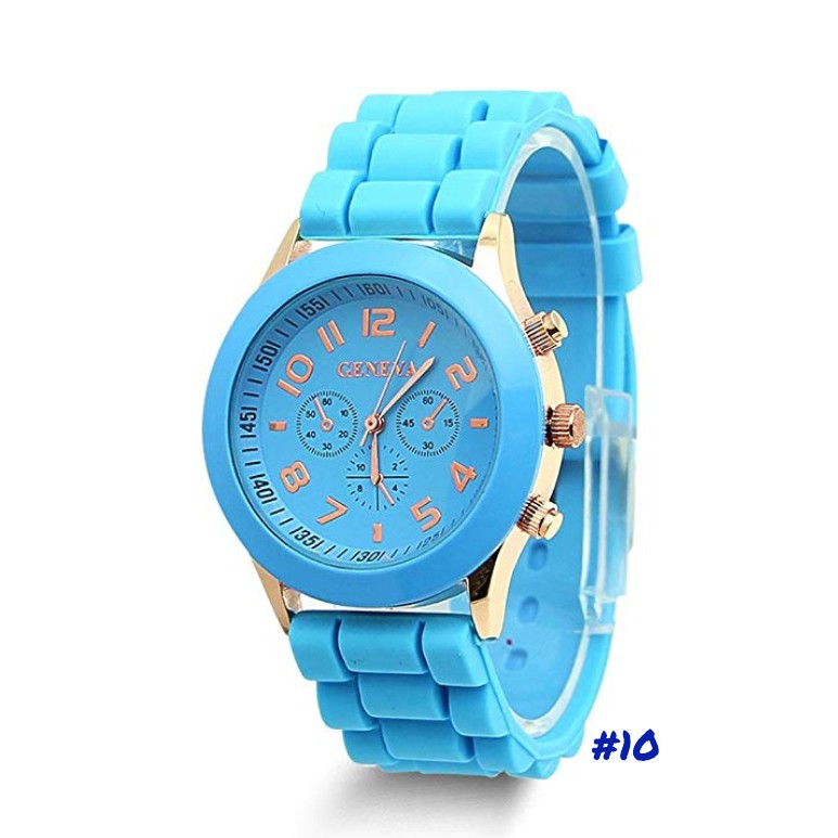 Jam Tangan Geneva Silicone Jelly Wrist Watch Rubber Korea Fashion