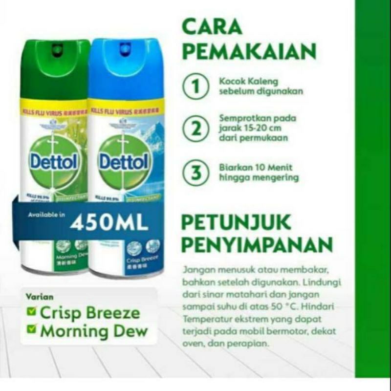 dettol detol desinfektan desifektan desifectan spray 450 ml