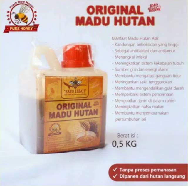

MADU HUTAN 0,5 KG MURNI 100 % ASLI ORIGINAL RATU LEBAH NATURAL HONEY KESEHATAN