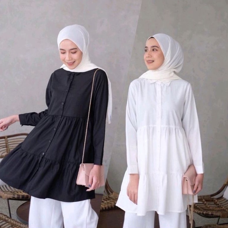 KINARA TUNIK | TUNIK KANCING TUNIK RUFFLE
