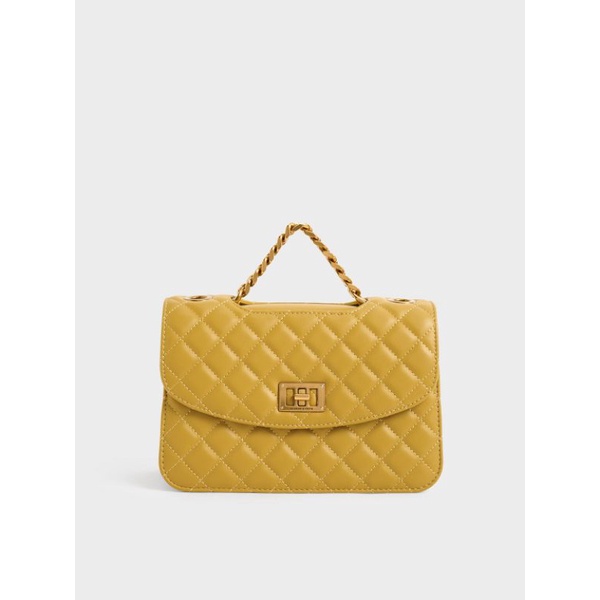 Charles and Keith Tas Wanita Selempang Mini Mustard