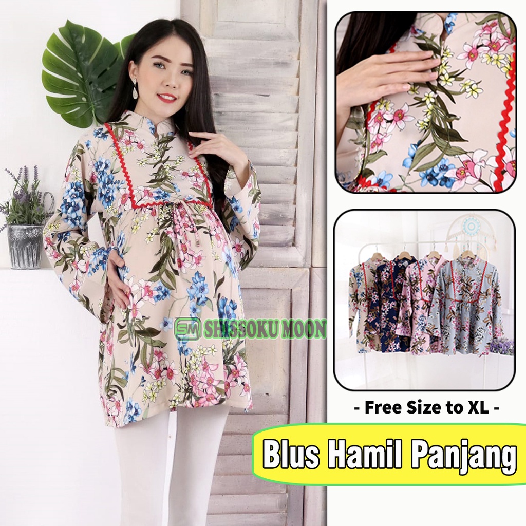 Baju Atasan Hamil Menyusui Motif Bunga Kekinian - Lalisa