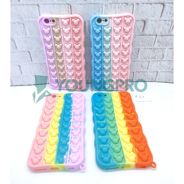 Silicone Case Pop It IPhone 6 Plus - Case Penghilang Stress Rainbow