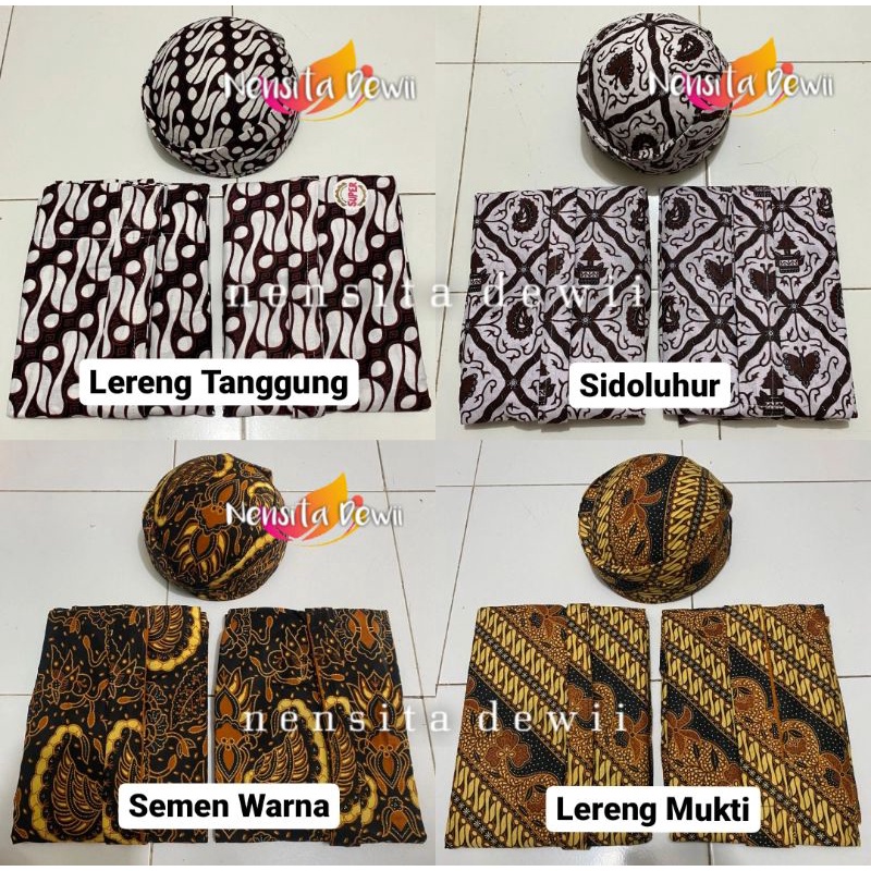 Aneka Set Jarik Instan + Blangkon, Motif Lengkap