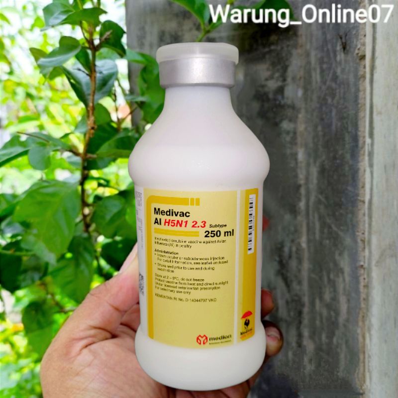 Vaksin Medivac AI 2.3 H5N1 Plus Netto 250ml Dosis 500 Ekor Untuk Pencegahan Penyakit Flu Burung Gang