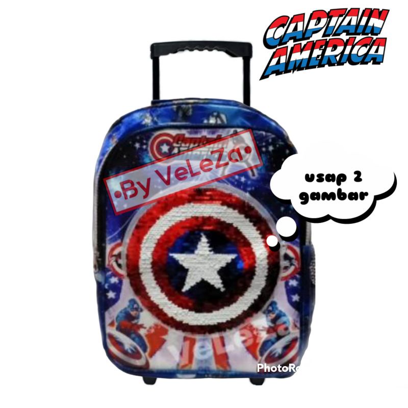 TAS RANSEL TROLI ANAK KARAKTER SUPERHERO USAP LED MATA NYALA - TAS ANAK - TAS TROLI