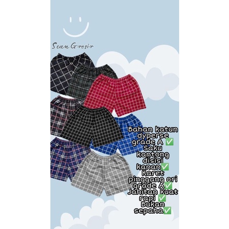 Celana Kolor Motif Tartan Kotak Kotak Celana Pantai Celana Rebahan Boxer Dewasa Unisex Color Style C