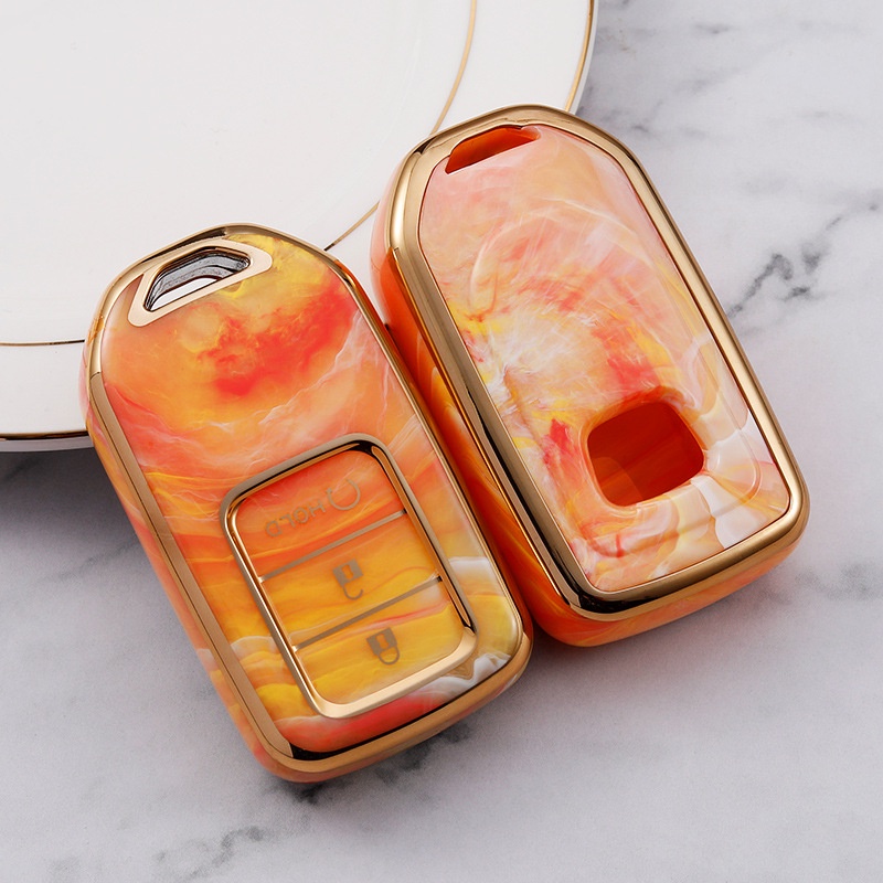 Casing Kunci Mobil Honda Civic City Accord CRV CR-V 2022 Bahan TPU Aksen Giok Emas