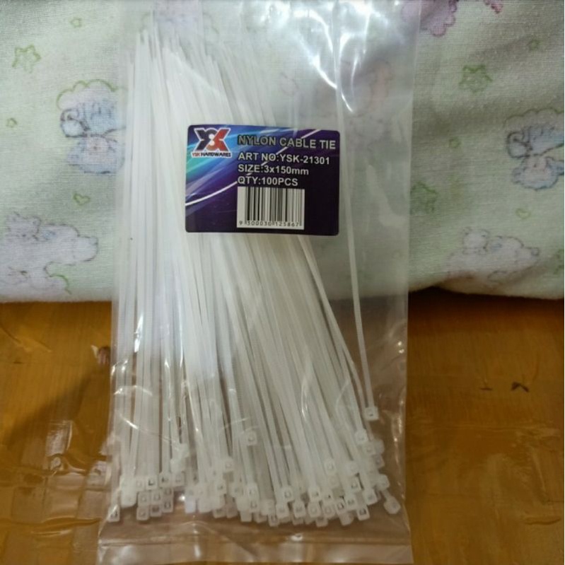 

LAZANDA Tali Tis / Kabel Tis / Cable Tis Putih 15cm (3 x 150mm) /100pc