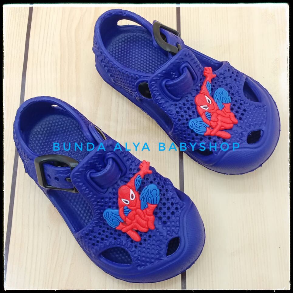 Sendal Anak Laki Laki Usia 1 Tahunan Motif Kartun Lucu Alas Karet Anti Licin - Sepatu Sandal Anak Cowok Karet Anti Licin UNGU