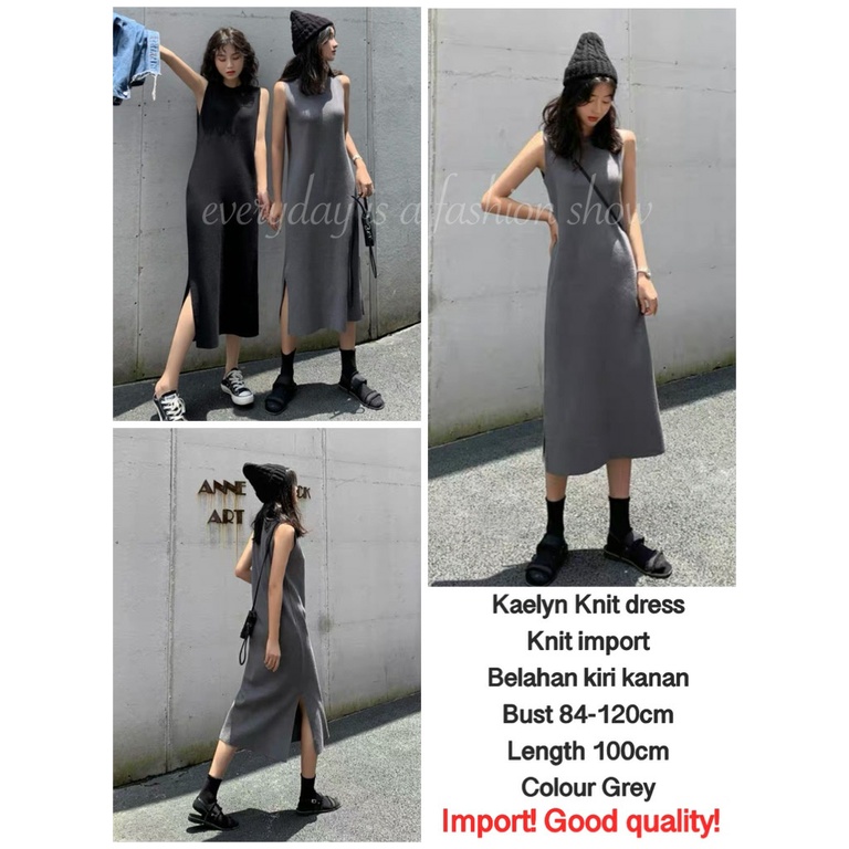 DRESS RAJUT WANITA SP3 DRESS KAELINE TERBARU 2022 | DRESS KNIT IMPORT BELAHAN KIRI DAN KANAN LD 84-1