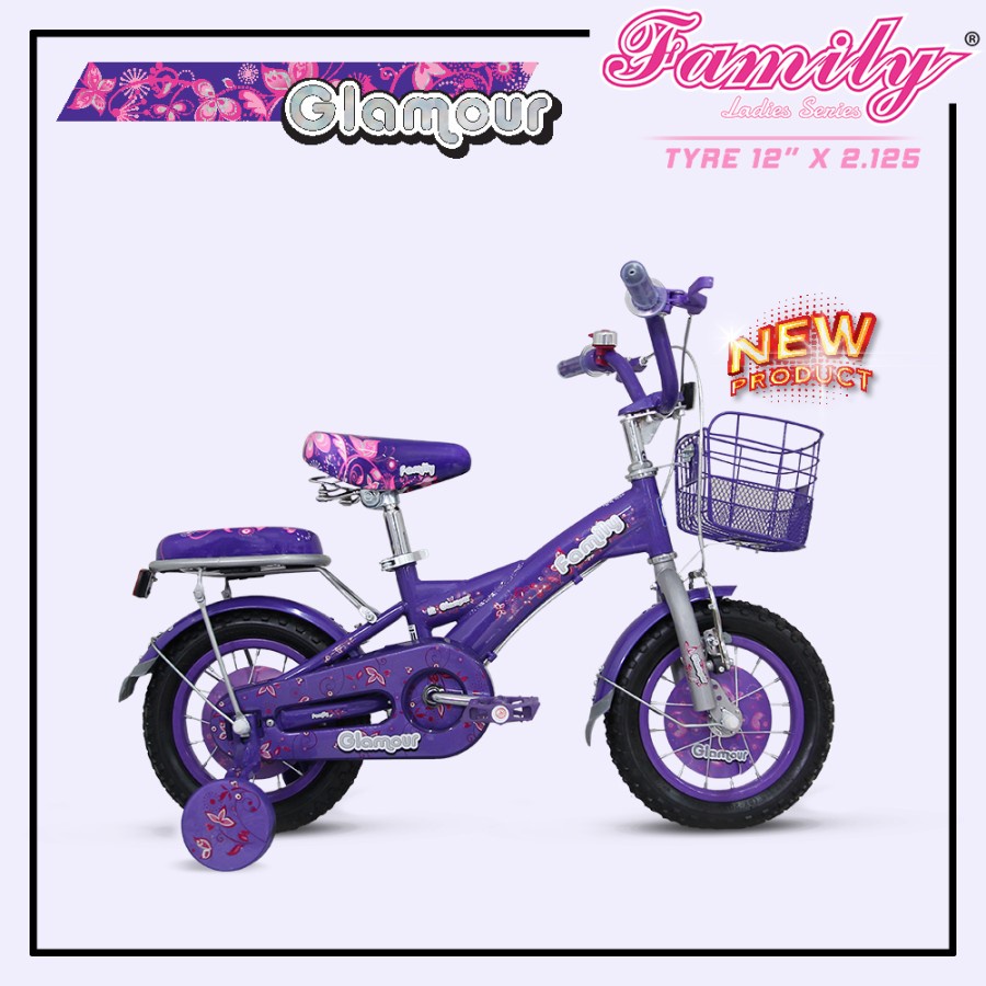 Sepeda Anak Roda Dua Family Mini Glamour 12 inch