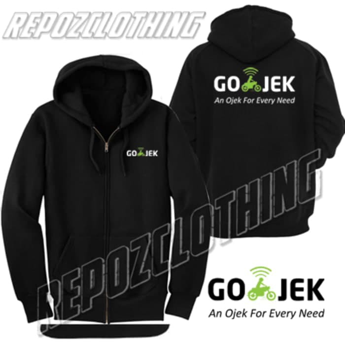 Jaket Hoodie Sweater Halfzipper Gojek
