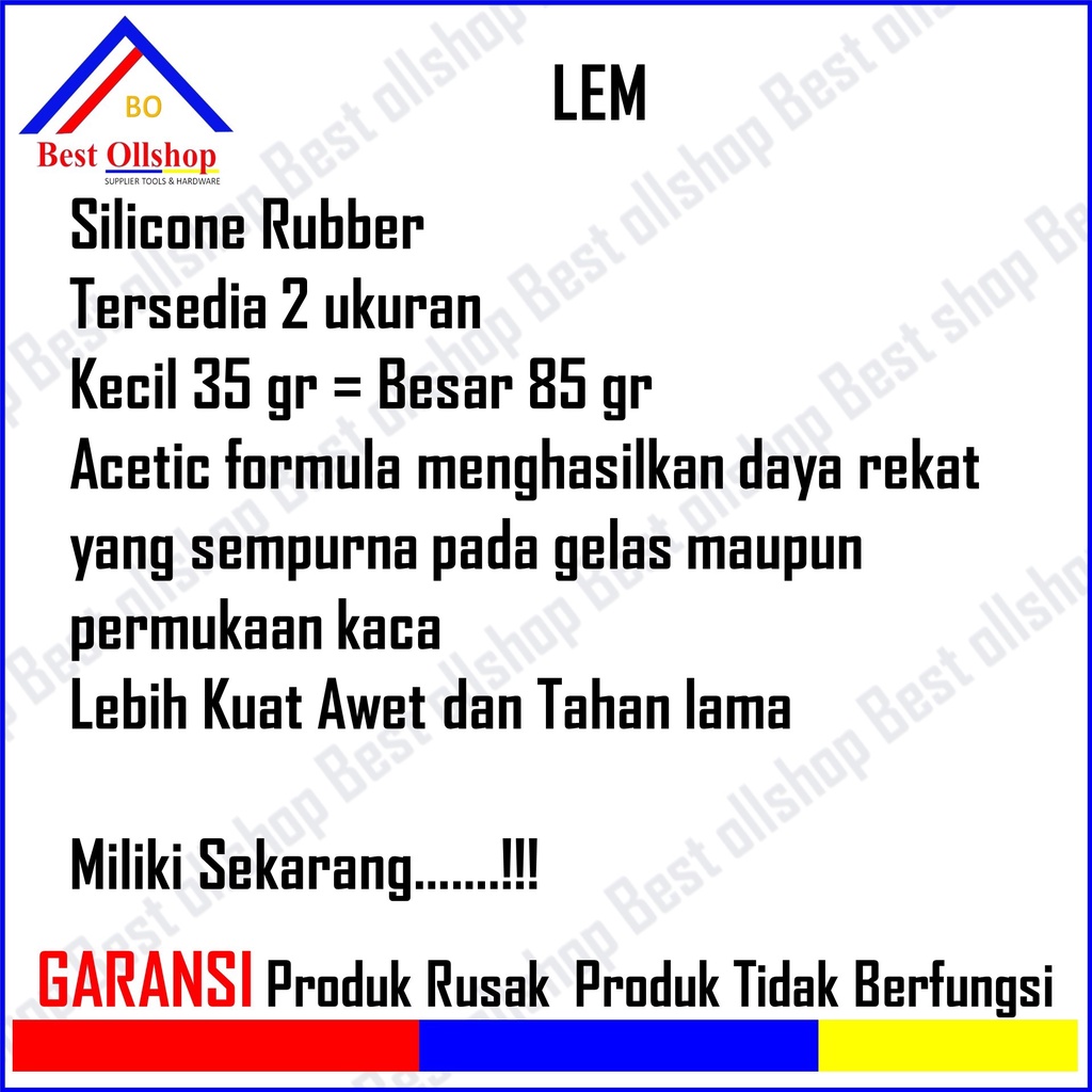 Lem Akuarium Kaca Aquarium Silicon Silikon Sealant Sealent Silen / Lem Silicone Sealent Kaca Acetic Silen Kayu Plastik Karet Keramik Porselen