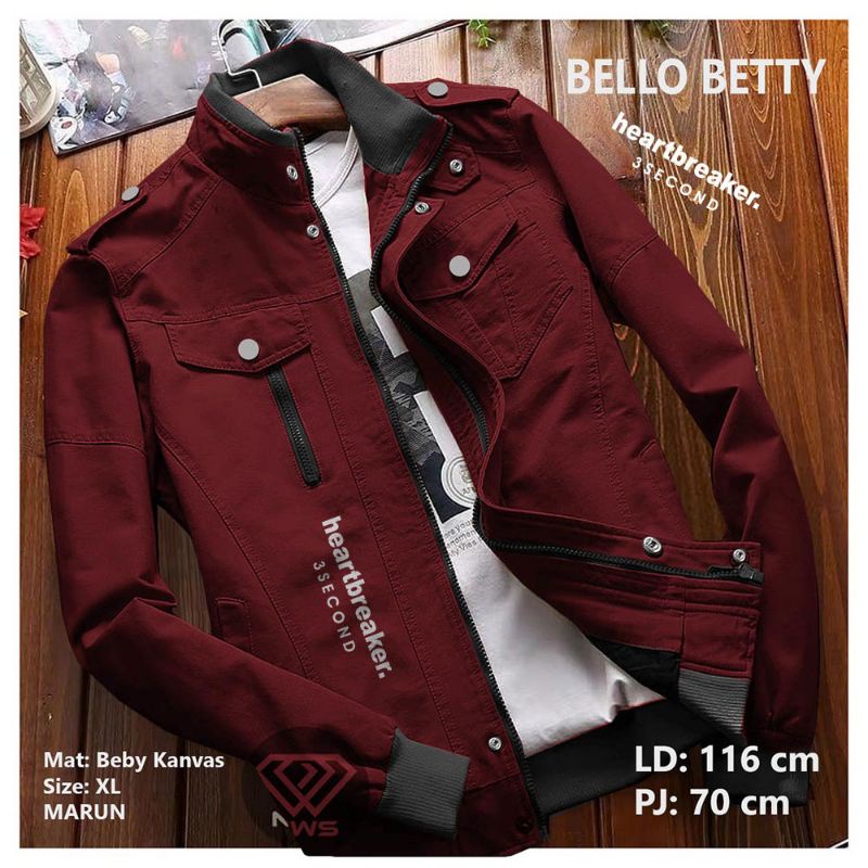 Jaket Bello Betty Threesecond//jaket motif/jaket murah/jaket solo