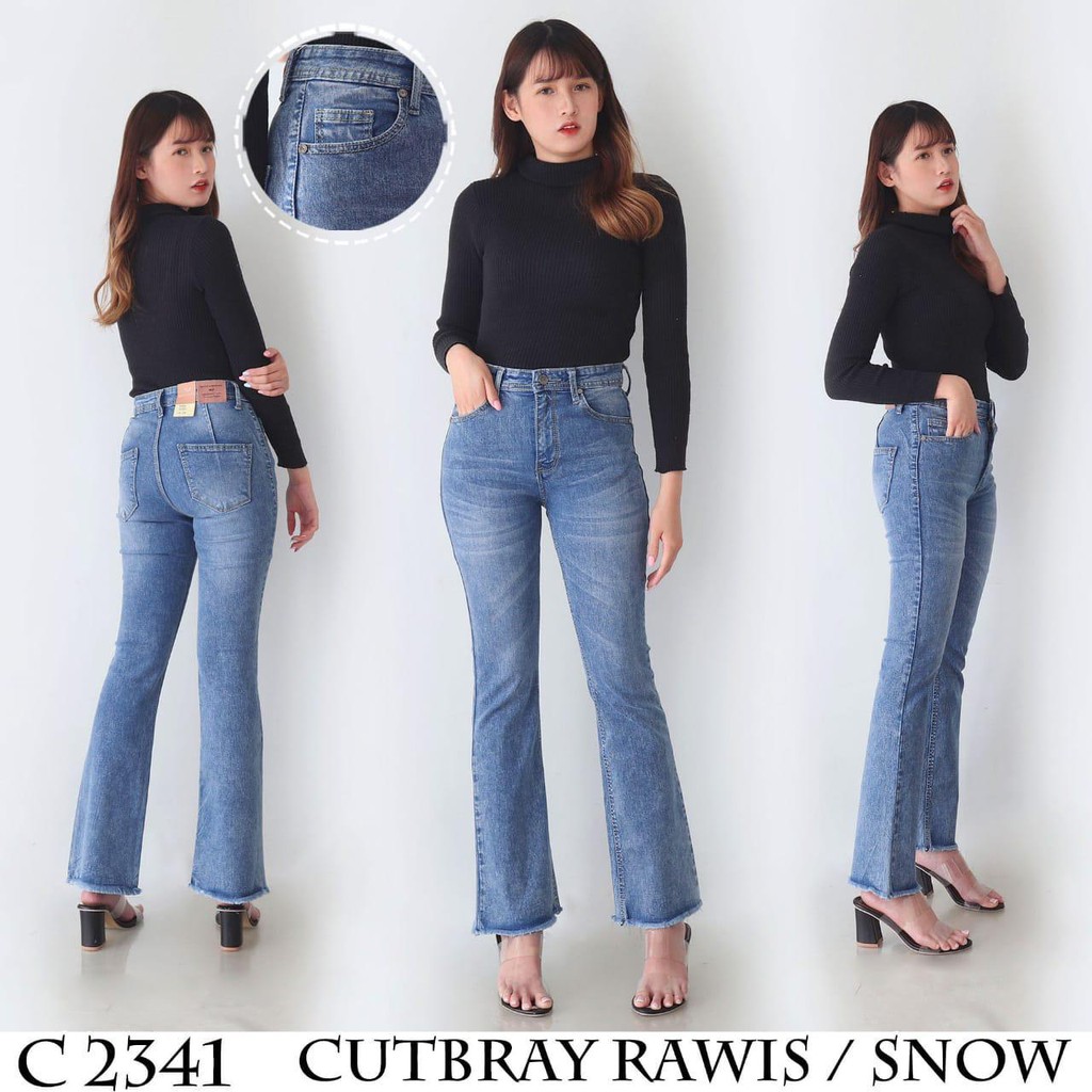 Celana Jeans Wanita Cutbray Snow Rawis 27 28 29 30 Bisa Bayar Ditempat(COD)