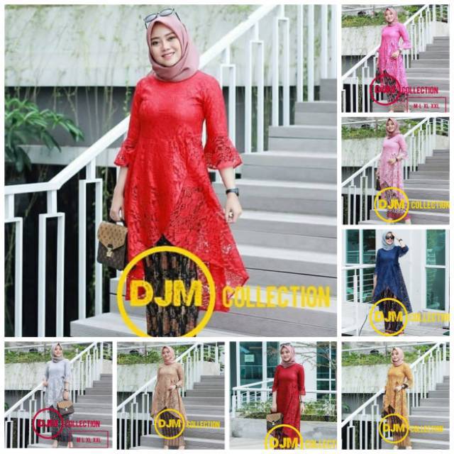 [ ATASAN SAJA ] KEBAYA BROKAT TUNIK ADARA 10 WARNA