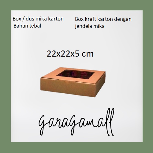 

Kardus packing kardus hampers box coklat kotak karton box mika kraft kardus hampers cake uk 22x22x5 cm (isi 10 pcs)