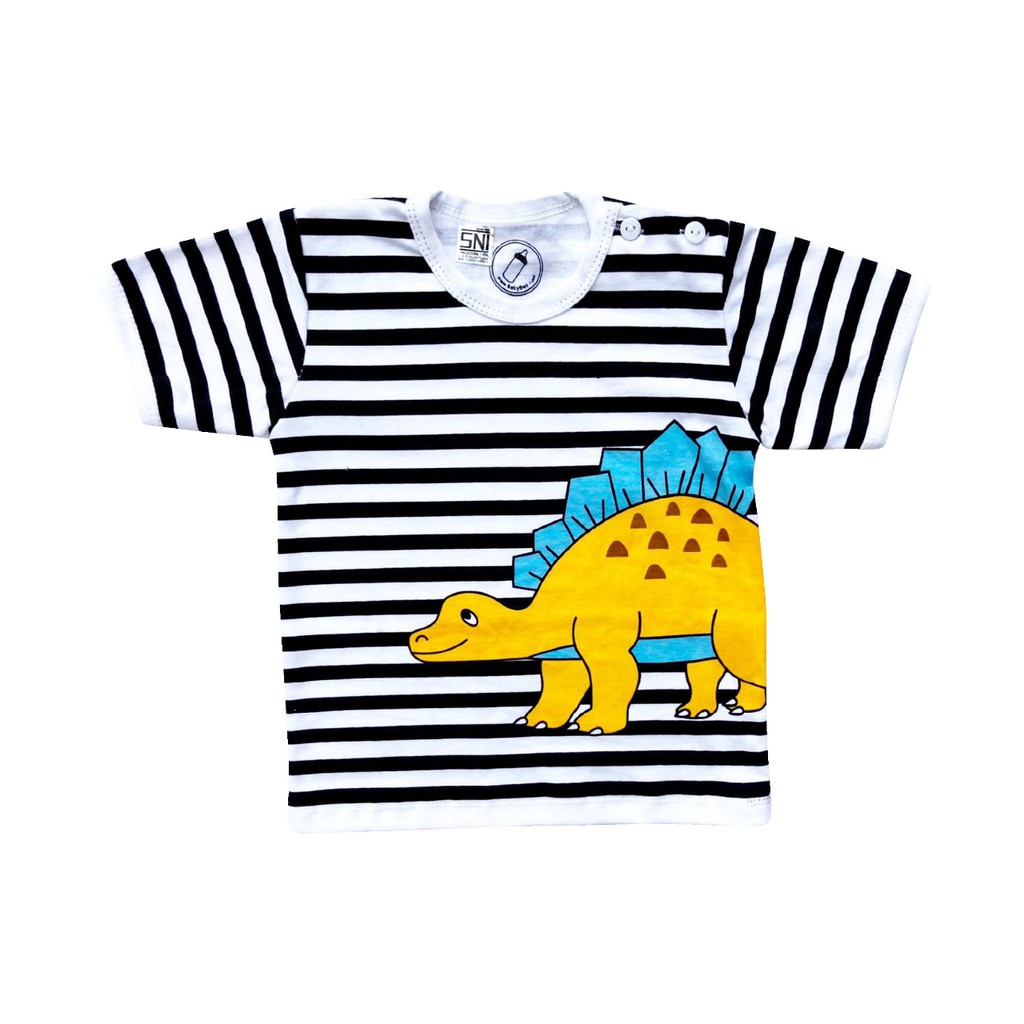 Bersertifikasi SNI 1-6 tahun Kaos Salur triceratops Anak by babybeb Baju Pergi Jalan Anak Bayi Laki Cowok Terlaris Murah Berkualitas