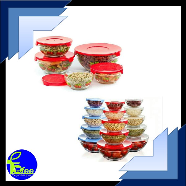 [IMPORT] - Bowl Set MANGKOK KACA BERANAK / MANGKOK KACA SET ISI 5 - GLASS BOWL SET 5IN1