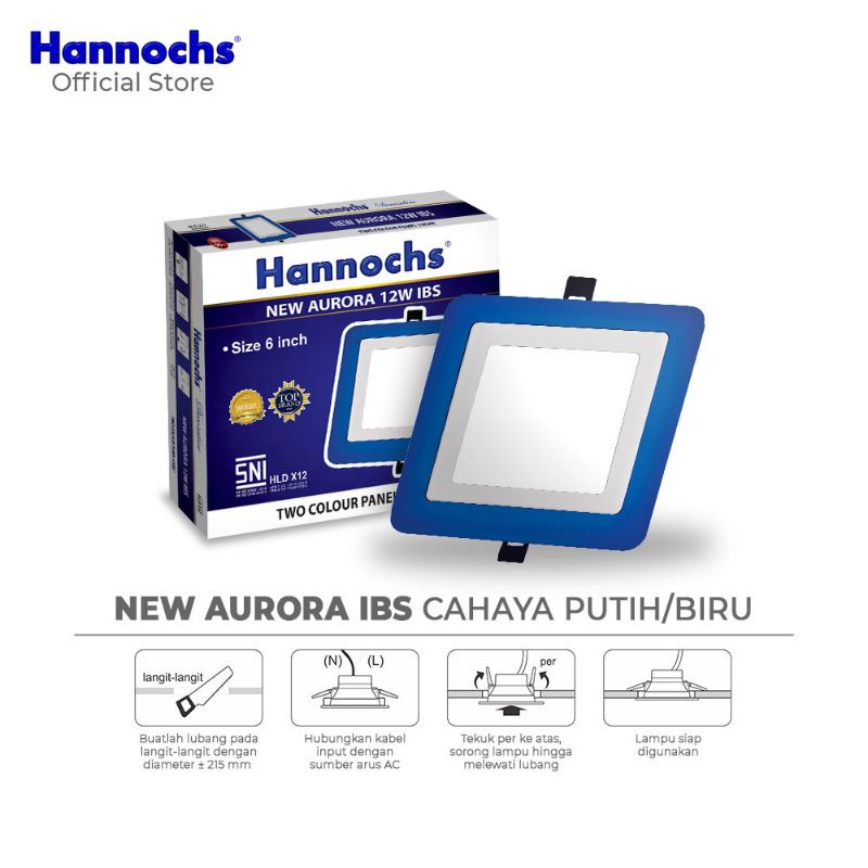 Lampu Downlight LED Aurora IBS Kotak Hannochs