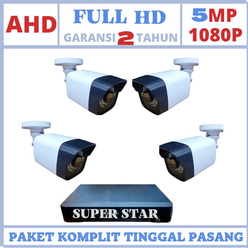 Paket cctv 4 kamera 5mp ic sony outdoor anti air