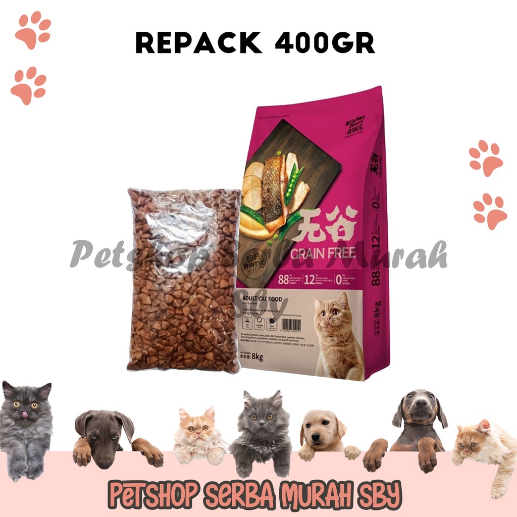 Kitchen Flavor Adult Repack 400gr - Makanan Kering Kucing Dewasa