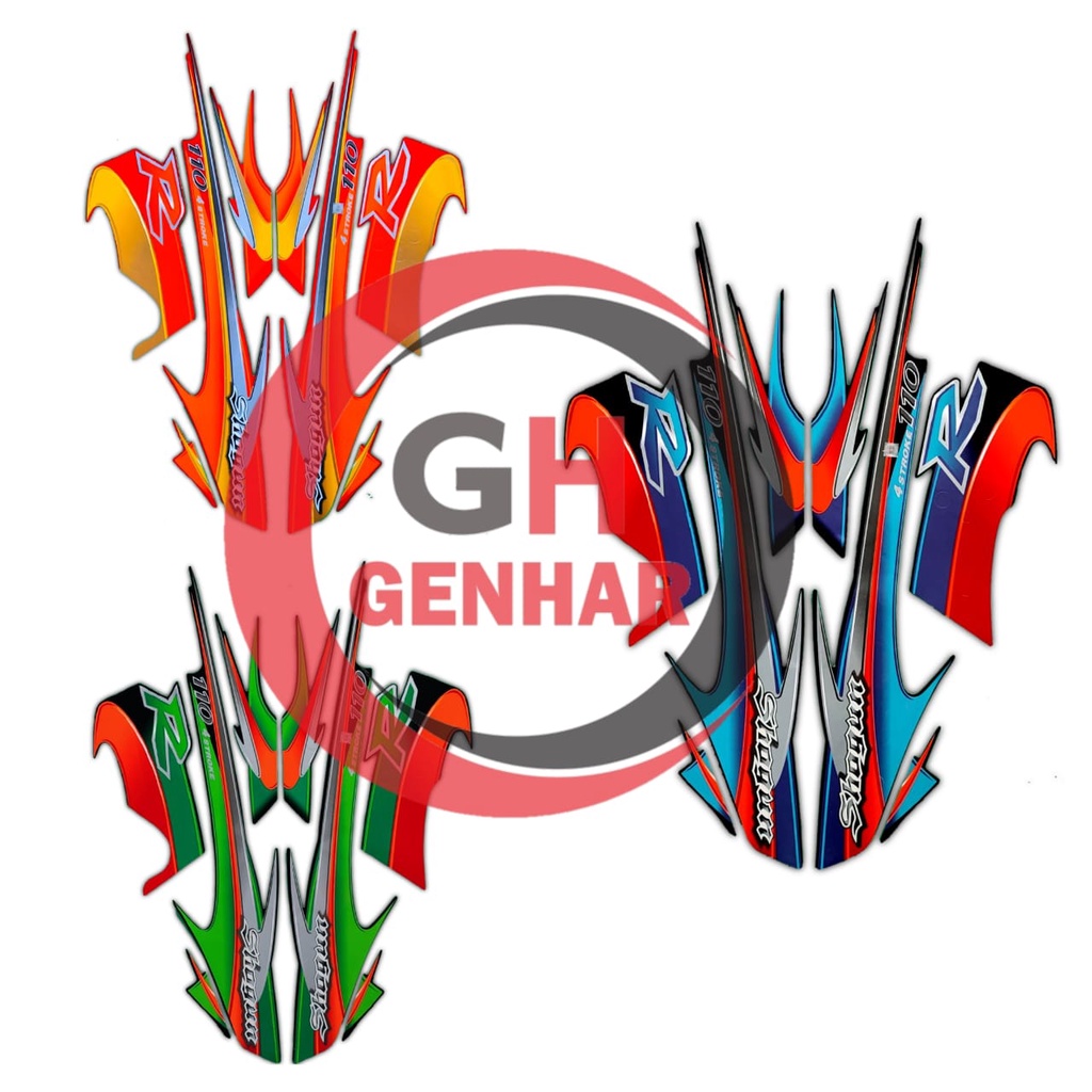 Stiker Striping Lis Body Motor Suzuki Shogun 110r 1999 Full Set