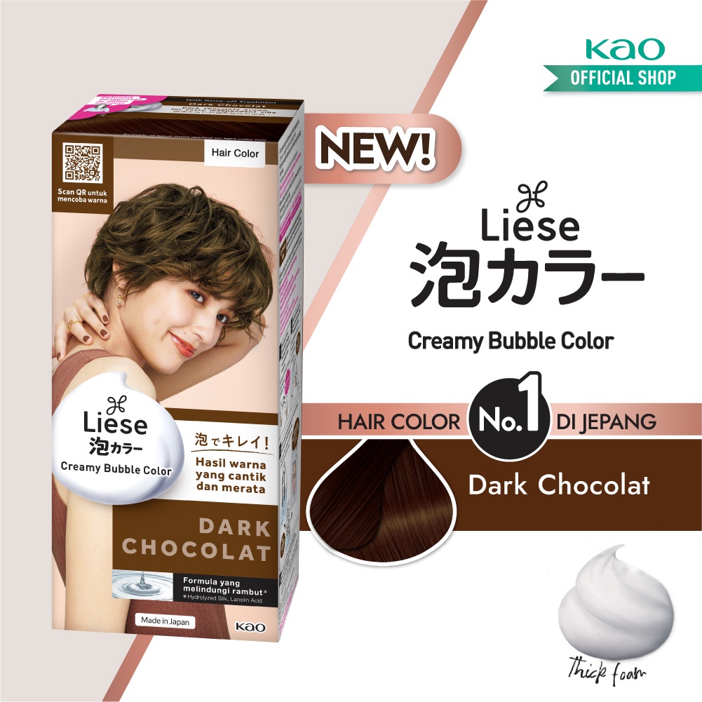 Liese Bubble Hair Color Foam Cat Pewarna Rambut Permanent / Hair Dye - Perawatan / Treatment Rambut Dark Chocolat