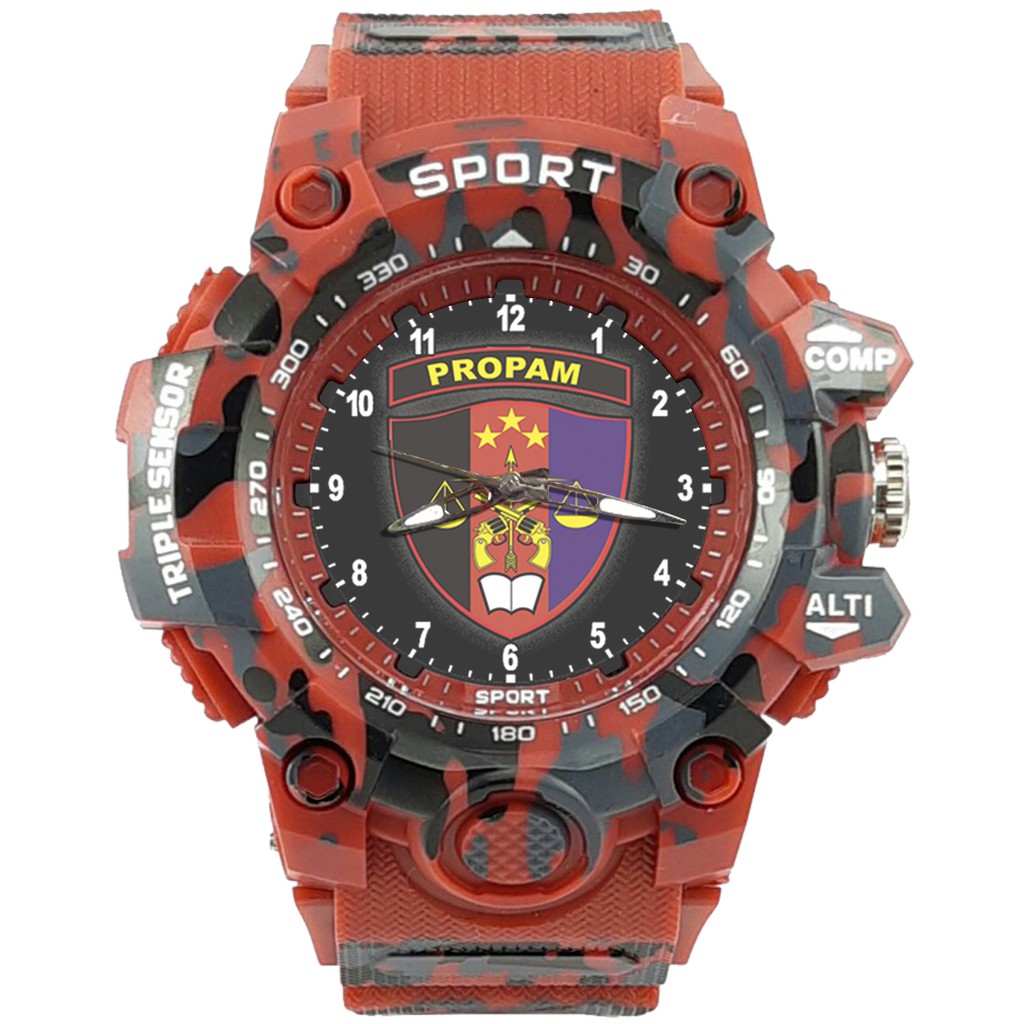 {Istimewa} Jam Tangan LOGO PROPAM 1 Merah Army Water Resistant