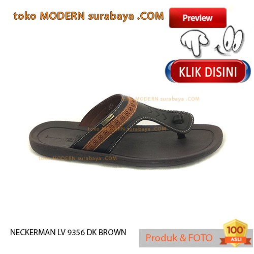 NECKERMAN LV 9356 DK BROWN sendal pria sopan casual flat flip flop