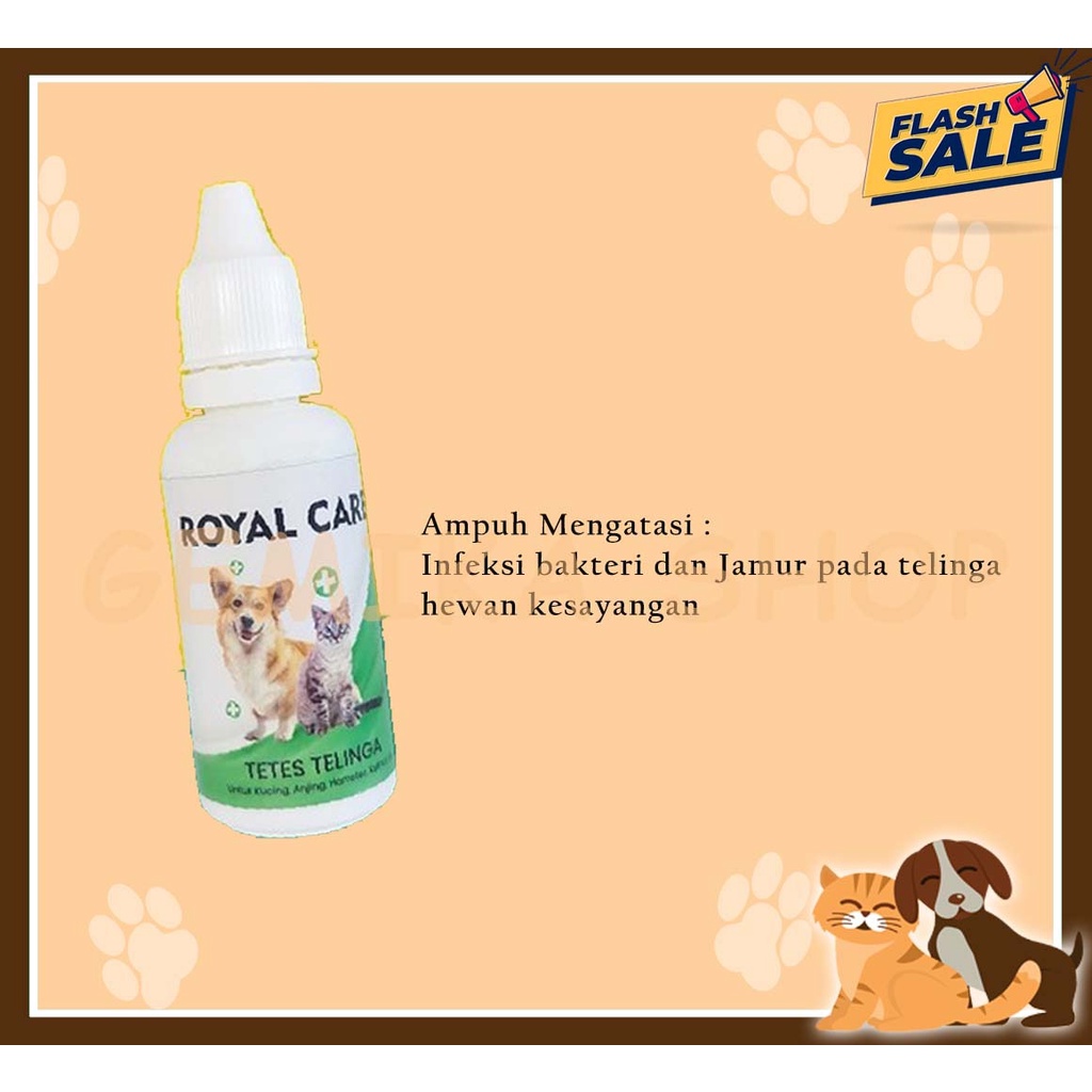 ROYAL CARE TELINGA OBAT TETES 30ML ANTI INFEKSI BAKTERI KUCING ANJING