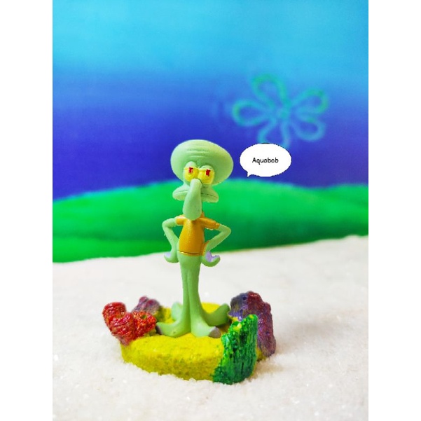 Squidward Action Figure Set Pajangan Miniatur Mainan Hiasan Hiasan aquarium Spongebob