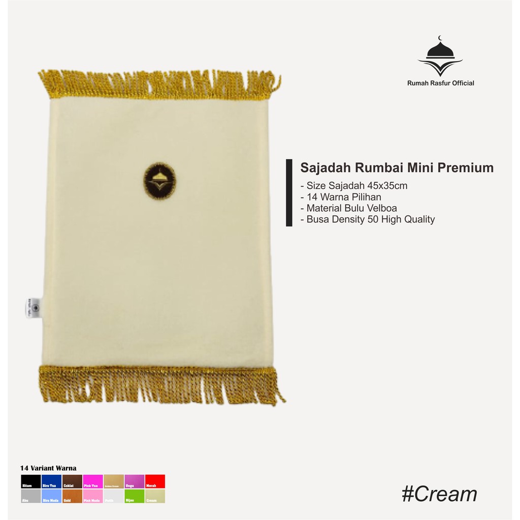 SAJADAH MUKA SIZE S /SAJADAH ANAK BULU RUMBAI BONUS TASBIH-5